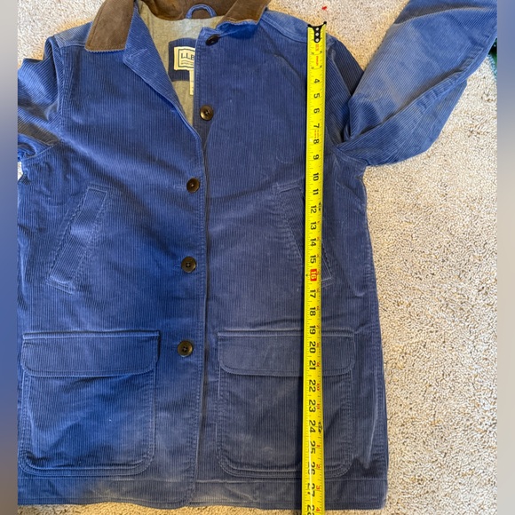 VTG L.L. Bean Corduroy Lined Chore Barn Jacket Coat Blue Womens Canvas SZ M Mint - Picture 7 of 7